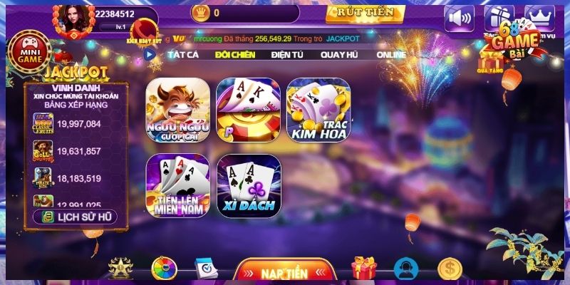 Hệ thống game bài 68GB