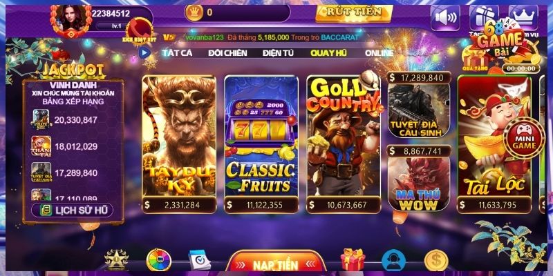 Sảnh game Slot 68GB